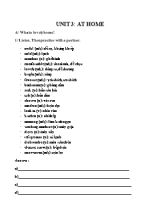 Bài tập môn Tiếng Anh Lớp 6 - Unit 3 At home